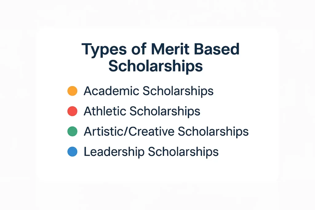 types of merit based scholarships