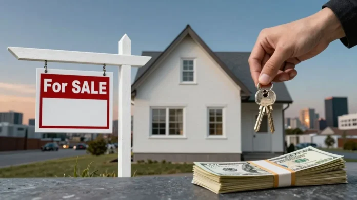 the BRRRR method real estate explained, House, keys, and money for real estate investment.